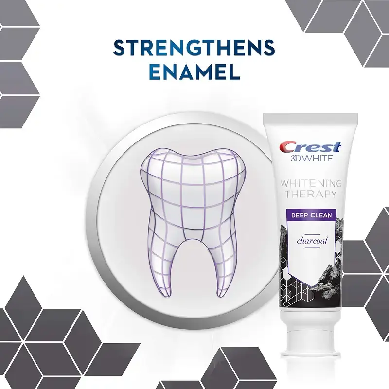 Crest Charcoal 3D White Toothpaste Whitening Therapy Deep Clean with Fluoride — pack of 3