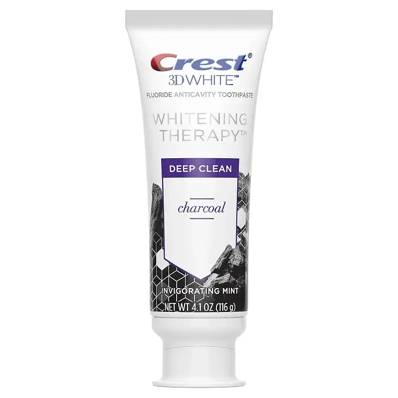 Crest Charcoal 3D White Toothpaste Whitening Therapy Deep Clean with Fluoride — 4.1 oz