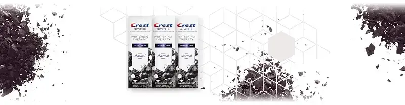 Crest Charcoal 3D White Toothpaste Whitening Therapy Deep Clean with Fluoride — Mint