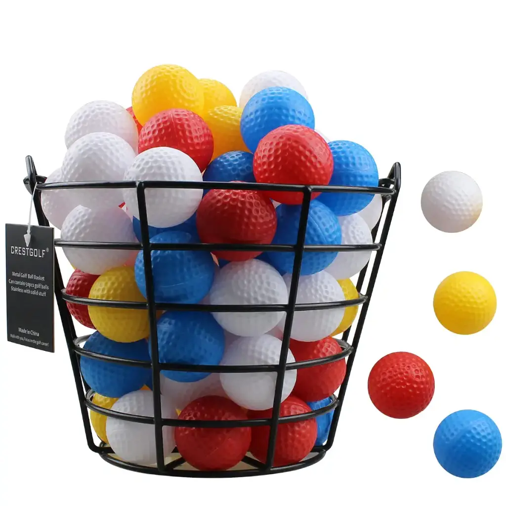 Crestgolf 2PCS Stainless Metal Golf Basket Golf Ball Container Ball Bucket 2 pack — Crestgolf