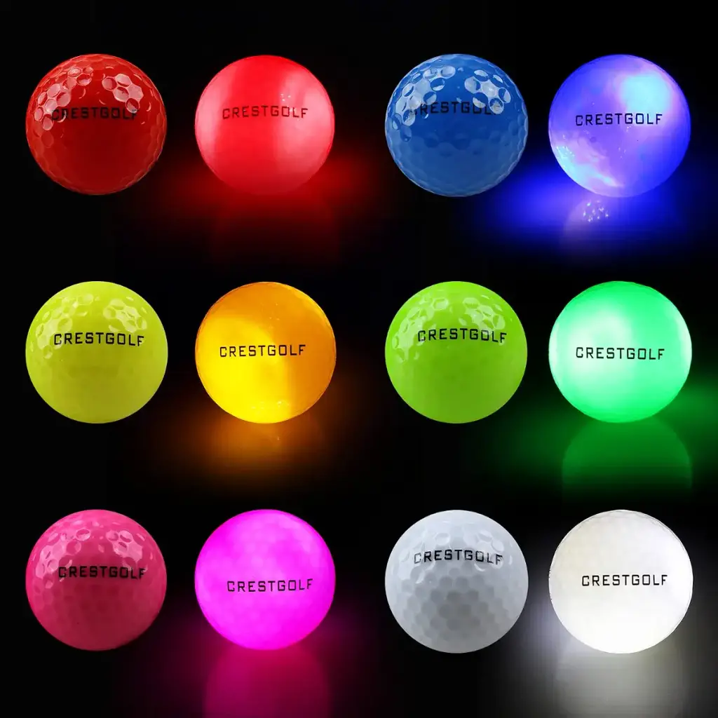 Crestgolf Glow in The Dark Golf Balls ,Glow Golf Ball with 4 Light Sources Super Bright — Crestgolf
