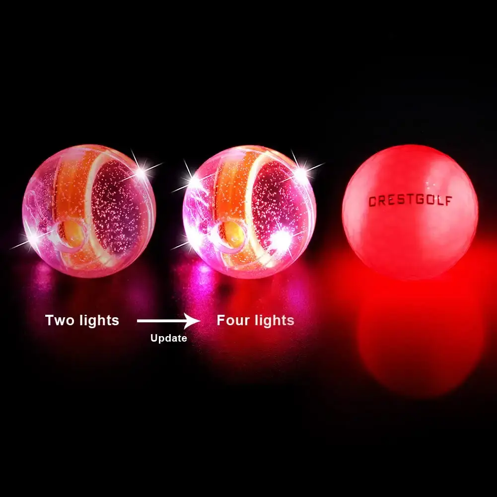 Crestgolf Glow in The Dark Golf Balls ,Glow Golf Ball with 4 Light Sources Super Bright — pack of 6