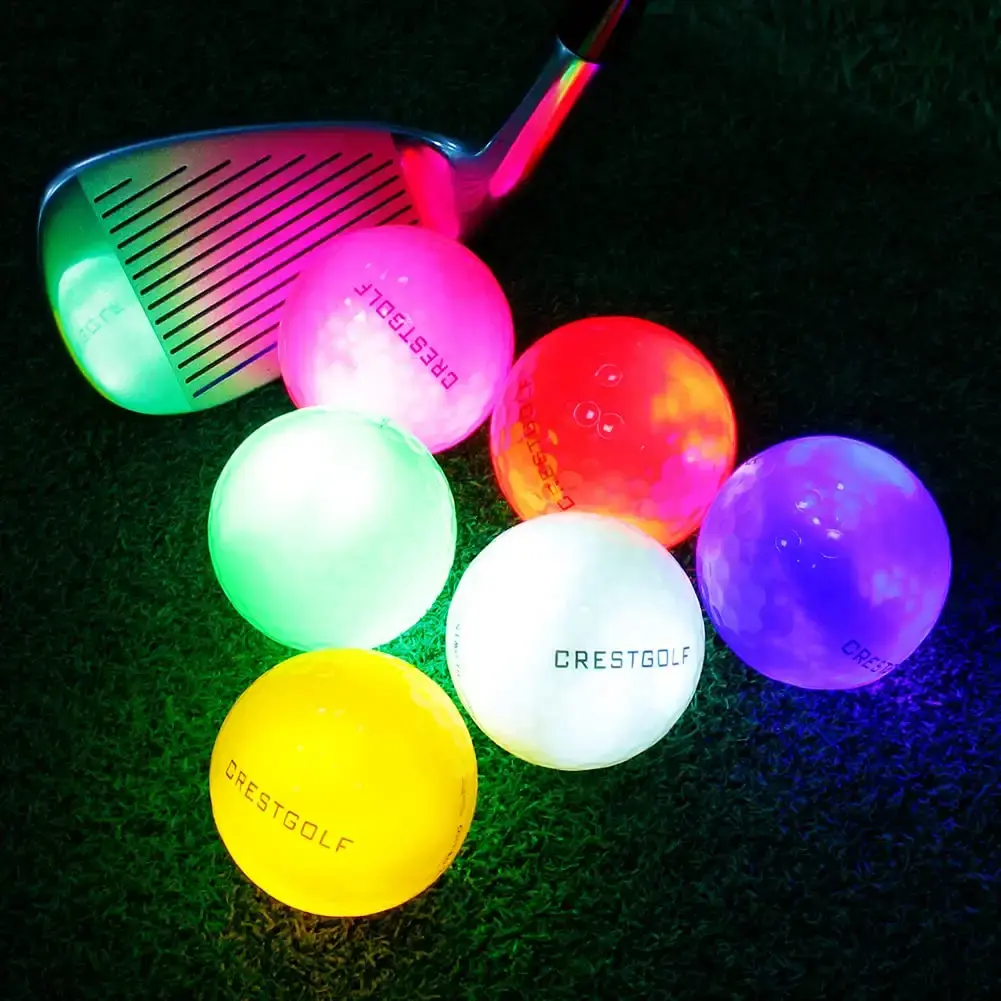 Crestgolf Glow in The Dark Golf Balls ,Glow Golf Ball with 4 Light Sources Super Bright — Golf