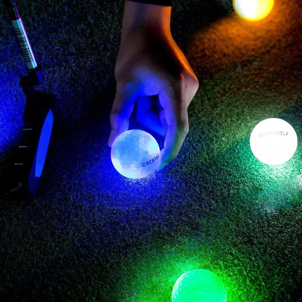 Crestgolf Glow in The Dark Golf Balls ,Glow Golf Ball with 4 Light Sources Super Bright — Crestgolf