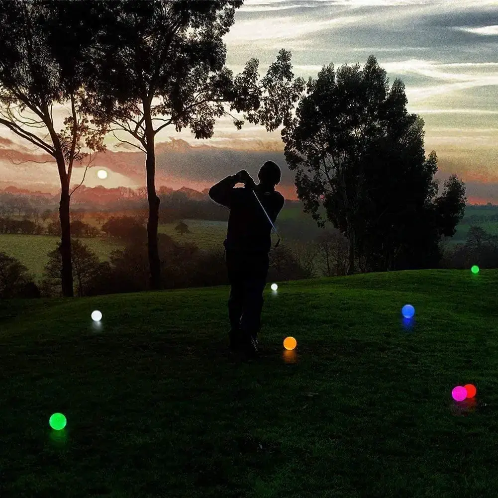Crestgolf Glow in The Dark Golf Balls ,Glow Golf Ball with 4 Light Sources Super Bright — pack of 6