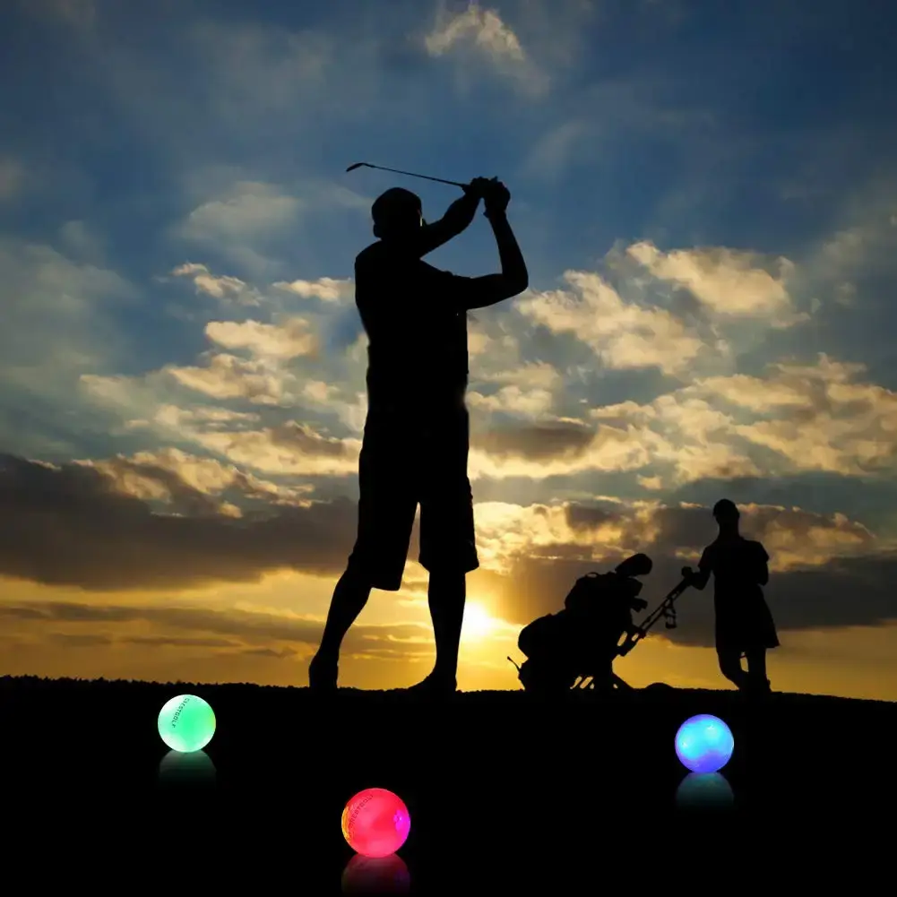 Crestgolf Led Glow Golf Balls in The Dark, Night Built-in 4 Led Lights Golf Balls Bright — Golf