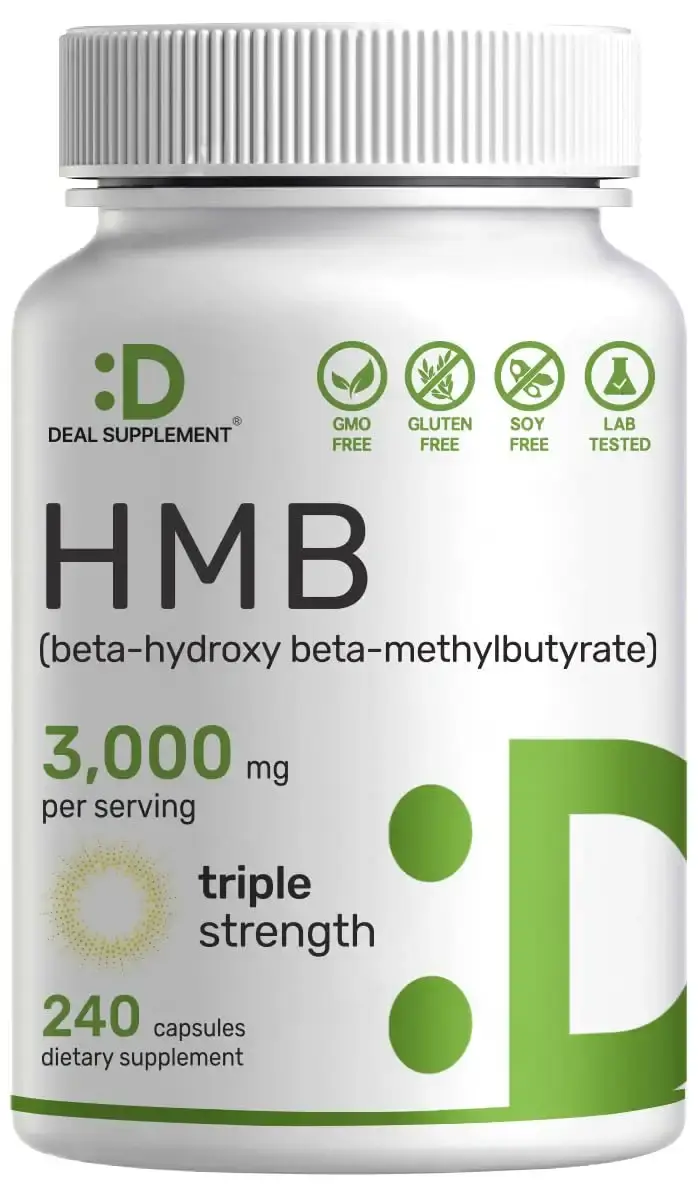 DEAL SUPPLEMENT Ultra Strength HMB Supplements 3 000mg Per Serving 240 Capsules | Third Party Tested | Supports Muscle