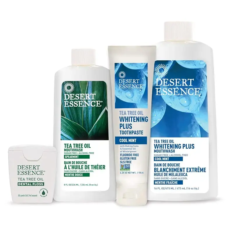 Desert Essence Natural Refreshing Tea Tree Oil Mouthwash Alcohol Free 8 fl oz (236 ml) — Oral Care