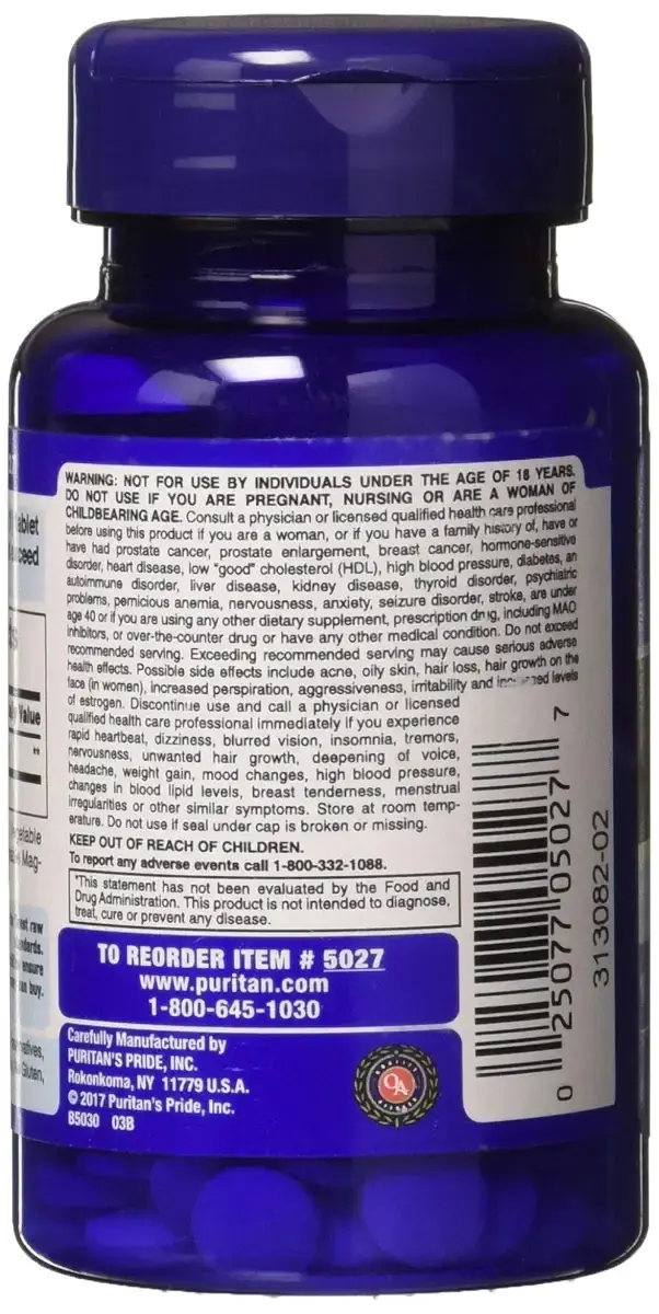 DHEA 50Mg May Promote Sugar Metabolism 100 Count by Puritan's Pride — 50 mg