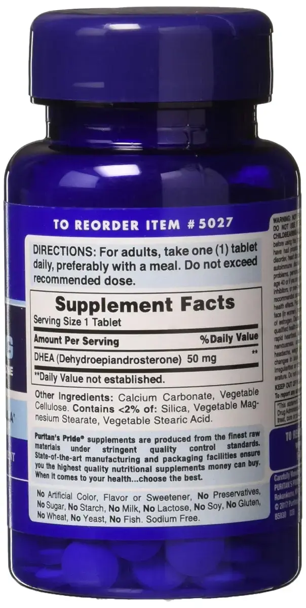 DHEA 50Mg May Promote Sugar Metabolism 100 Count by Puritan's Pride — pack of 100