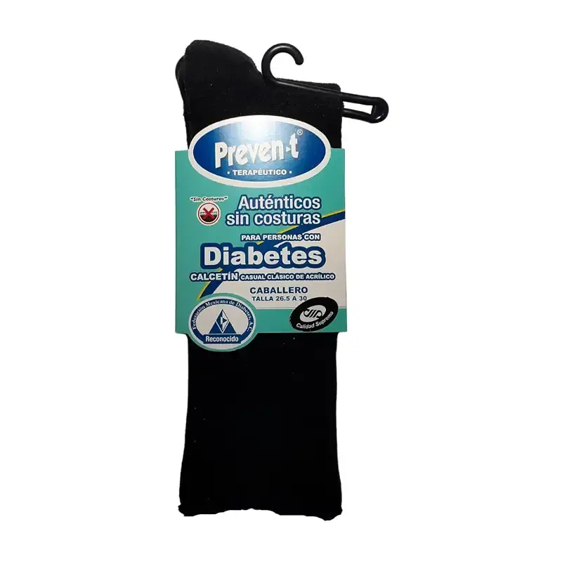 Diabetic Foot Socks Seamless Plush Black Chico/Mediano
