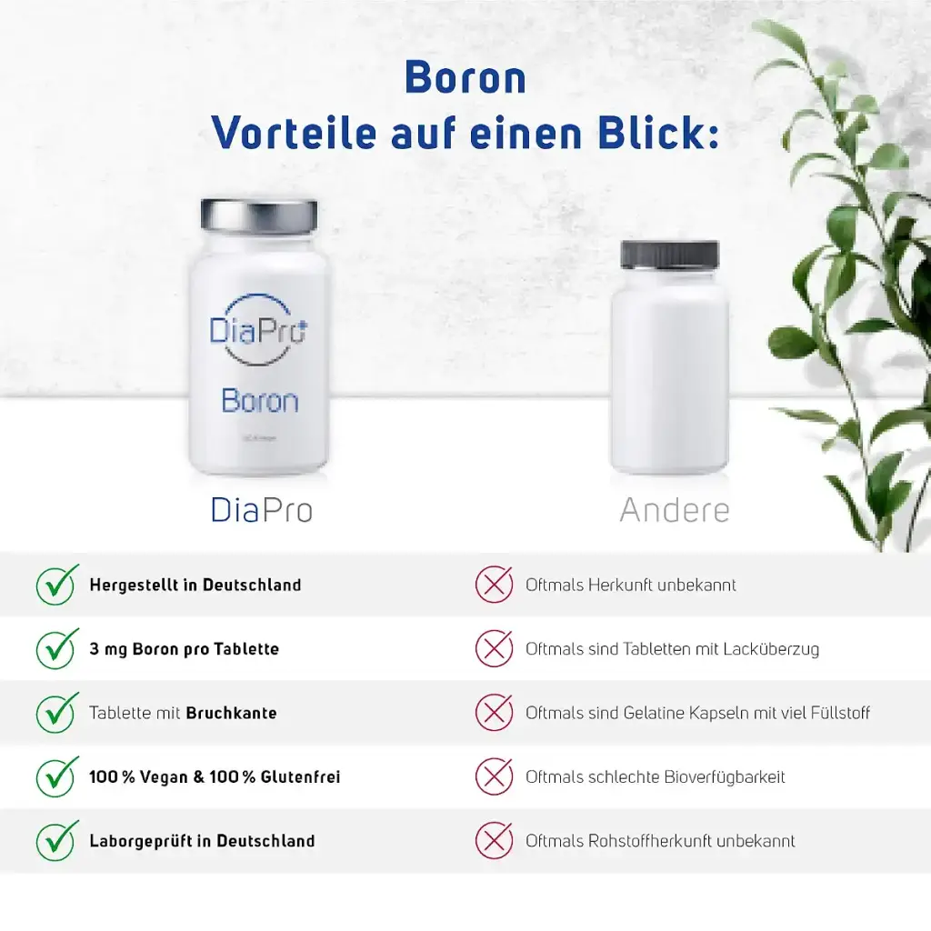 DiaPro Boron High-dose boron tablets with 3 mg boron per tablet from sodium borate 365 — Vitamins