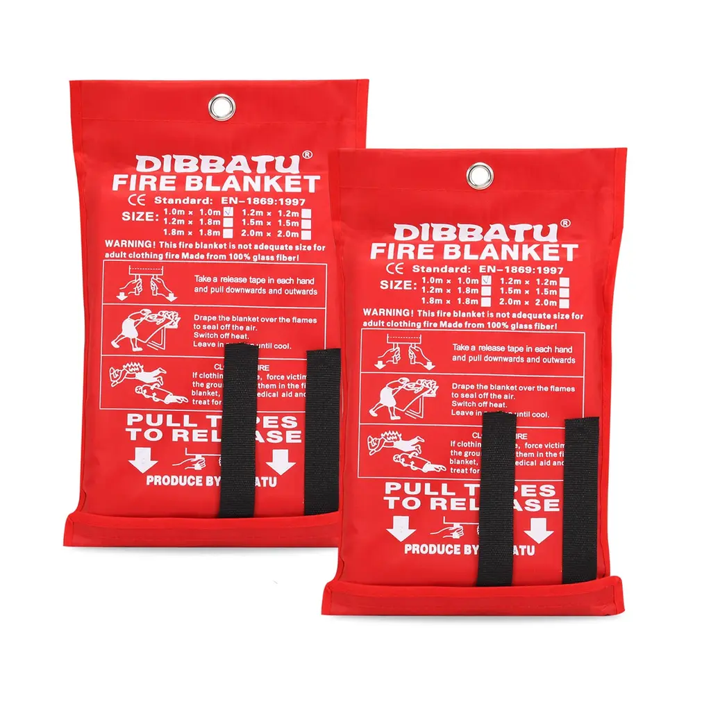 DIBBATU Fire Blanket Emergency for Kitchen, Suppression Flame Retardent Safety Blanket for Home, Schooll, Fireplace, Grill, Car, Office, Warehouse (39 in x 39 in) 2 x 39 x 39 inch