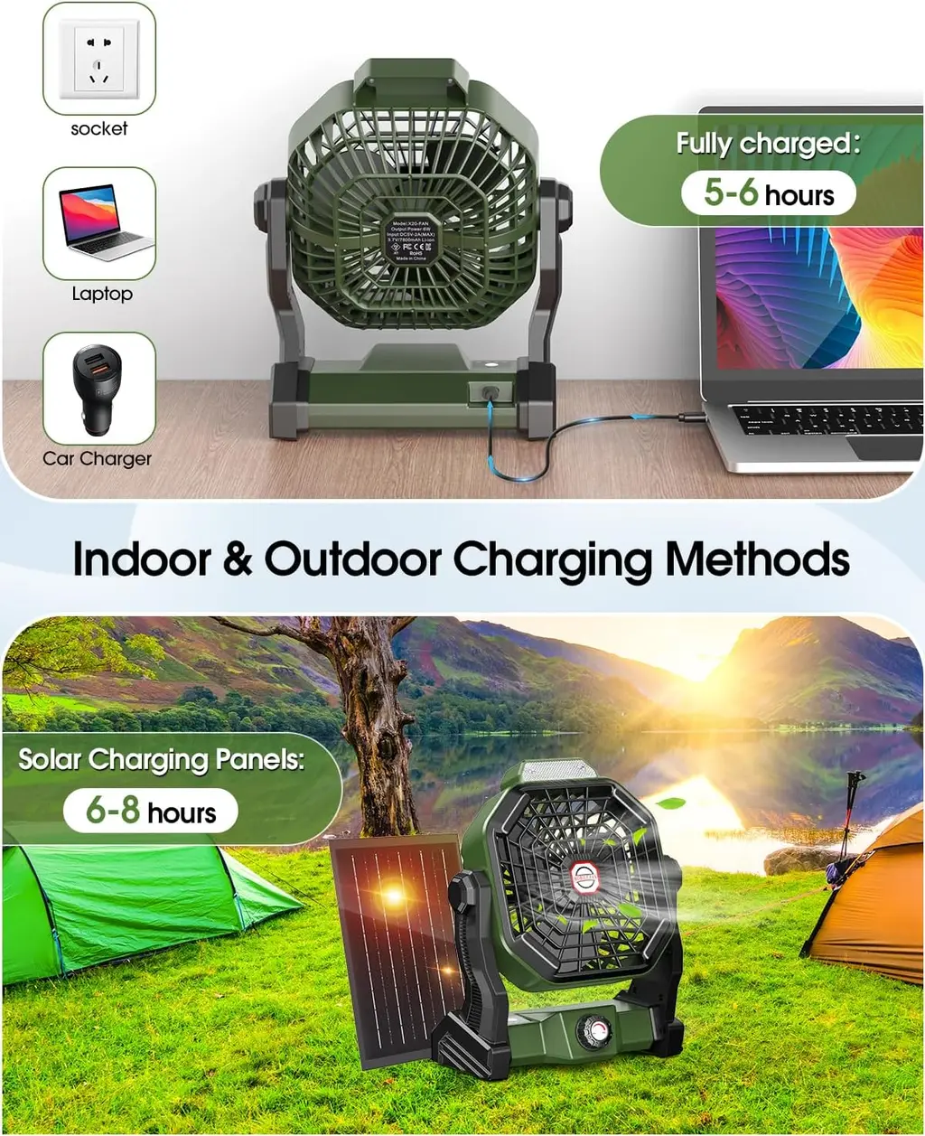 Dr.Chop 10800mAh Solar Powered Fan, view 8