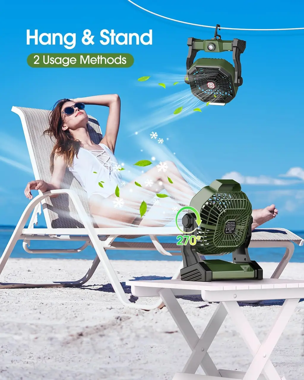 Dr.Chop 10800mAh Solar Powered Fan, view 10
