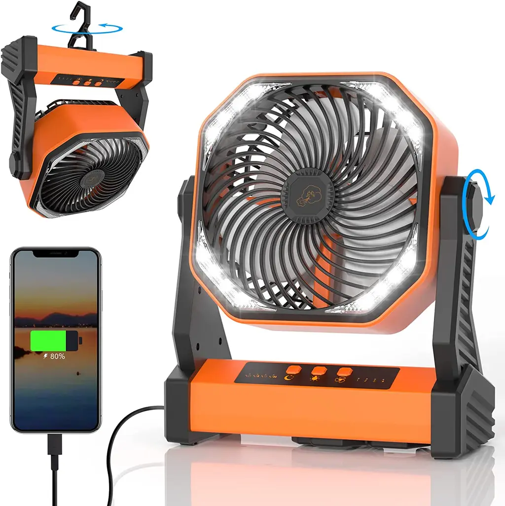 Dr.Chop D10 20000mAh Camping Fan with LED Light