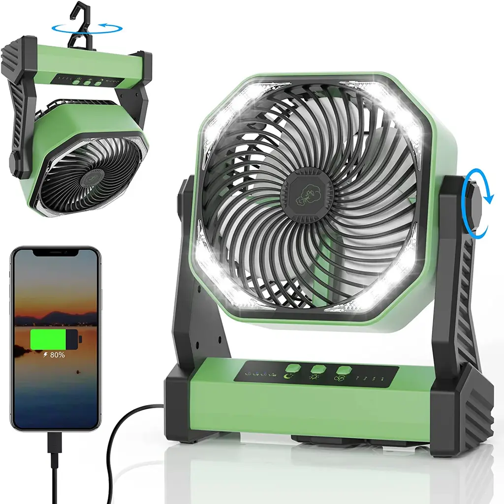 Dr.Chop D10 20000mAh Camping Fan with LED Light, view 2