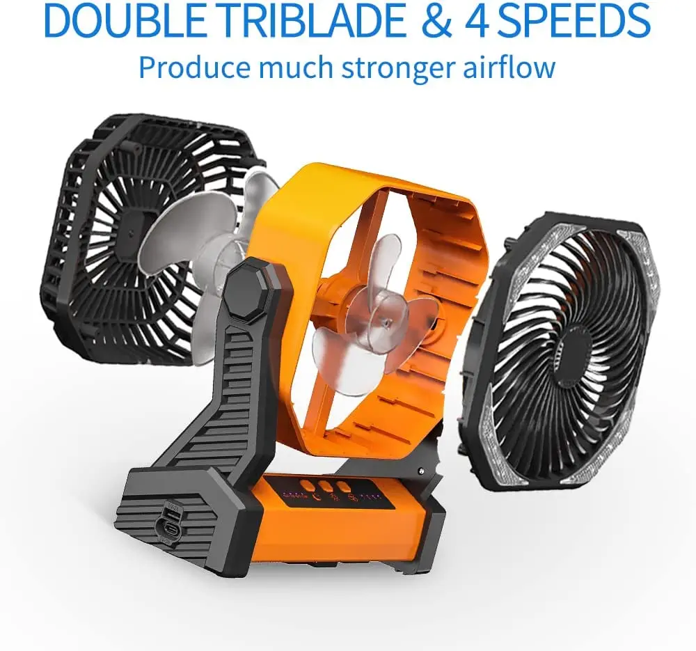 Dr.Chop D10 20000mAh Camping Fan with LED Light, view 4