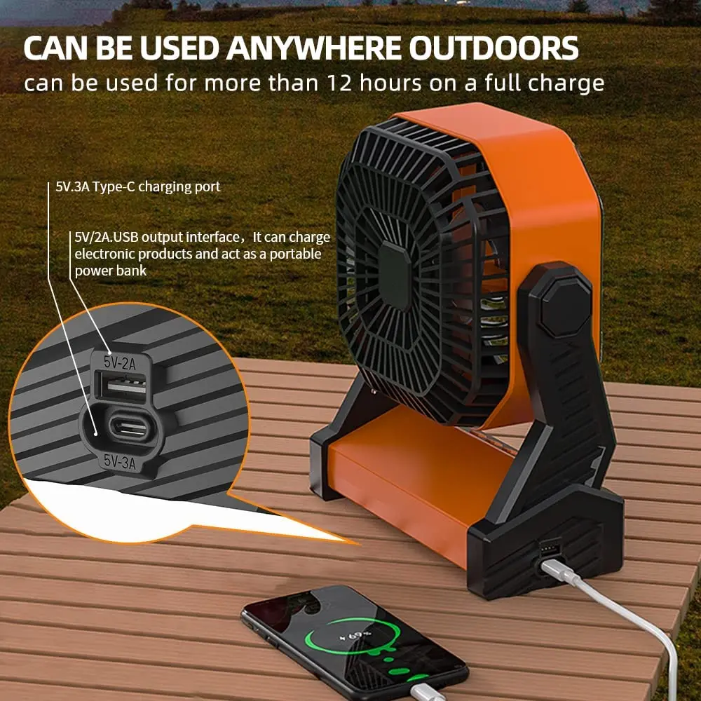 Dr.Chop D10 20000mAh Camping Fan with LED Light, view 6