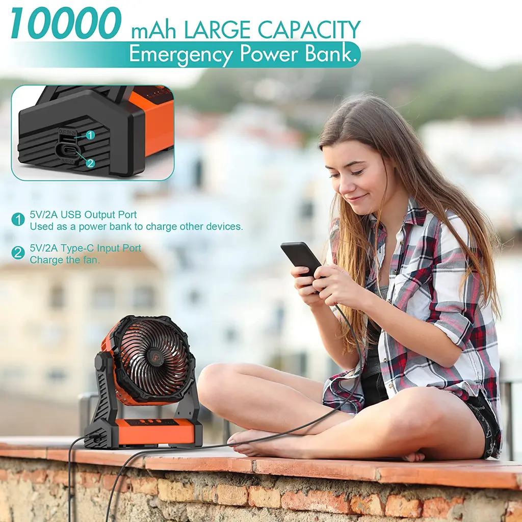 Dr.Chop D11 10000mah Camping Fan, view 4