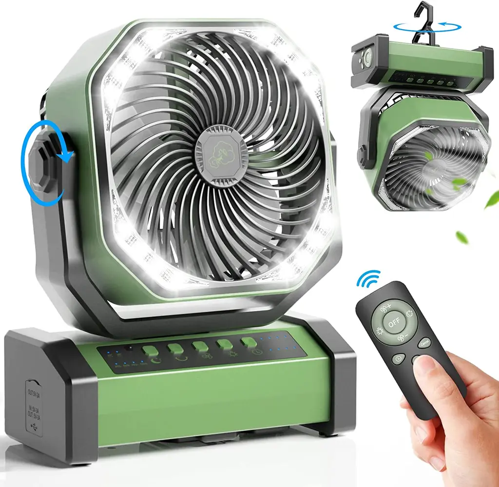 Dr.Chop D12 20000mAh Camping Fan with LED Lantern, view 3