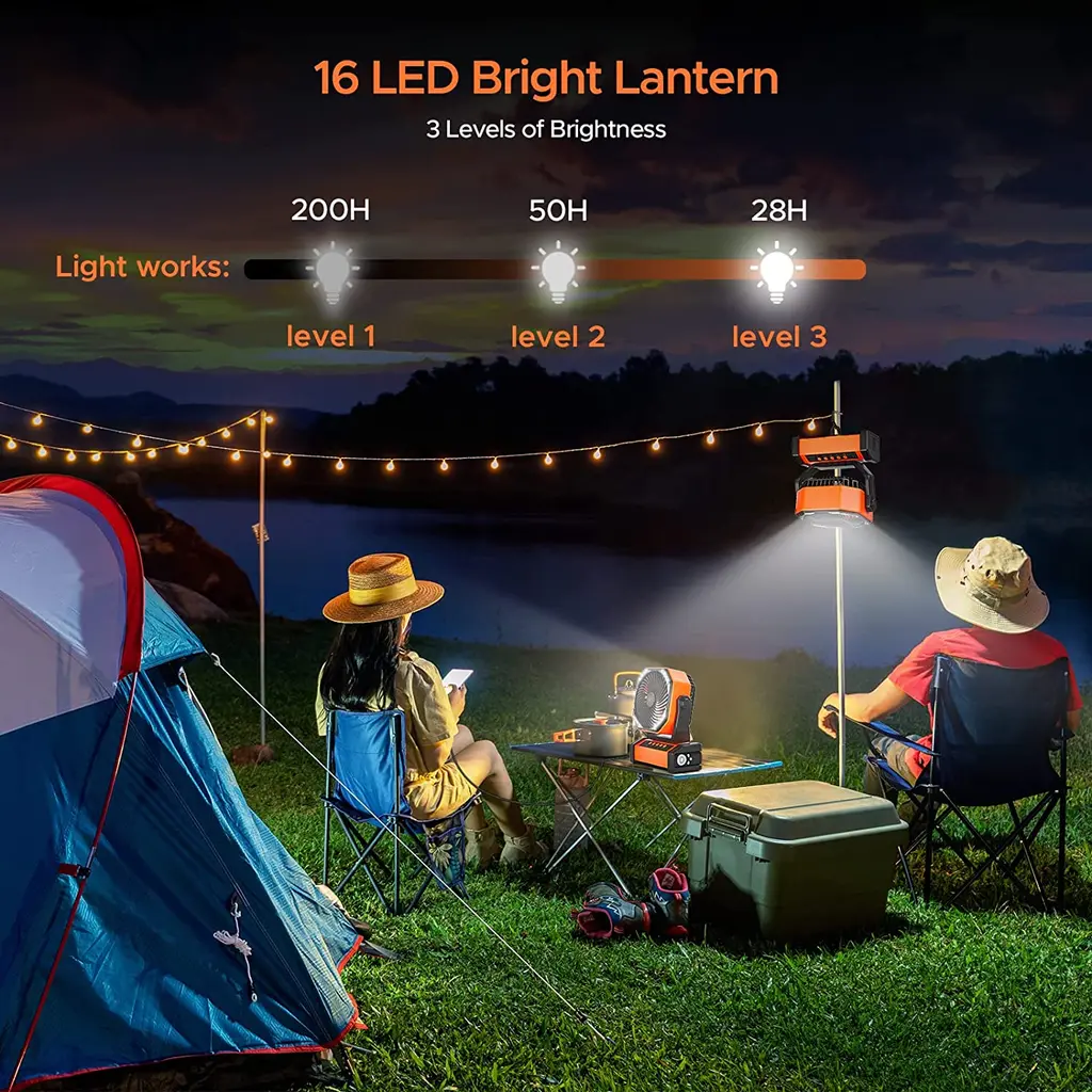 Dr.Chop D12 20000mAh Camping Fan with LED Lantern, view 5