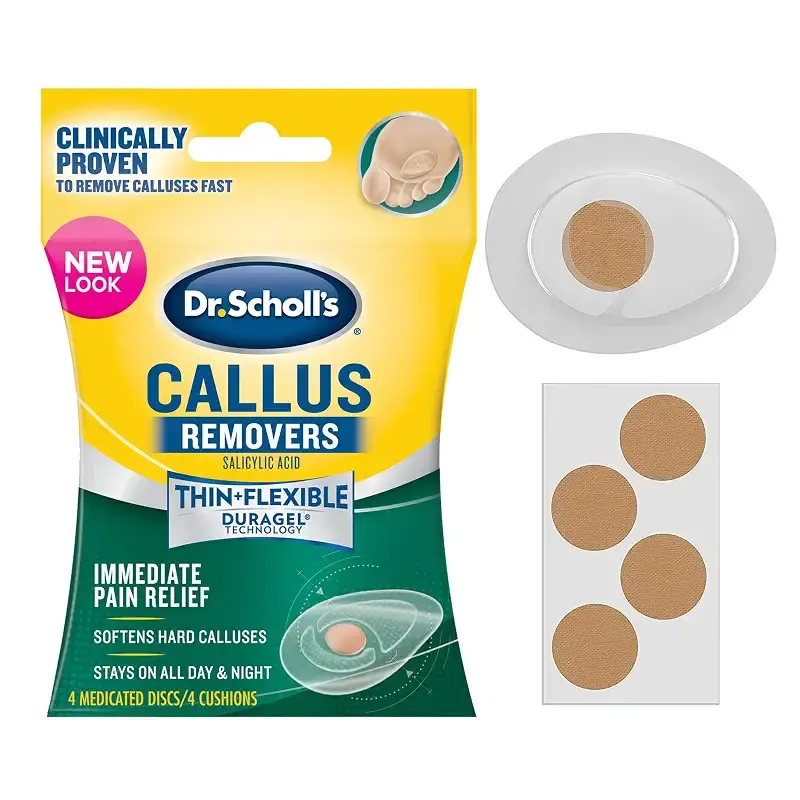 Dr Scholl's Duragel Callus Removers, 4 Cushions and 4 Medicated Discs, (Packaging May Vary) Callus Remover Single