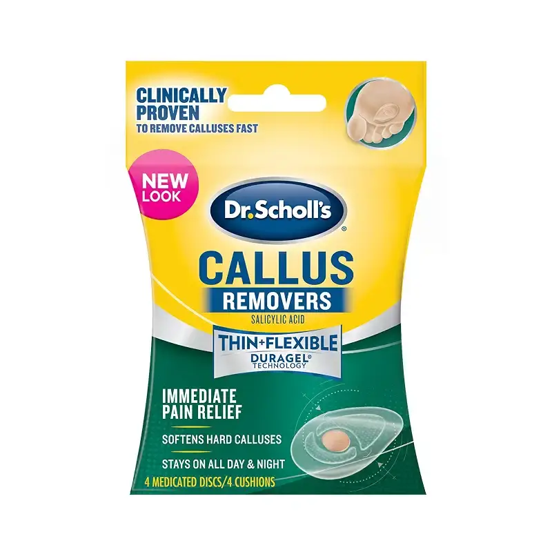 Dr Scholl's Duragel Callus Removers, 4 Cushions and 4 Medicated Discs, (Packaging May — Body Support