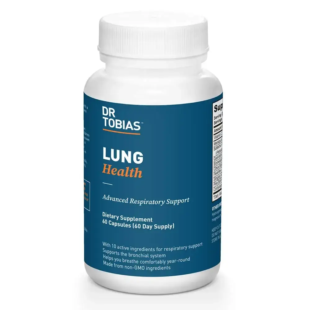Dr. Tobias Lung Health, Lung Support Supplement, Lung Cleanse & Detox Formula Includes Vitamin C to Support Bronchial and Respiratory System - 60 Capsules, 1 Daily 60 Count (Pack of 1)