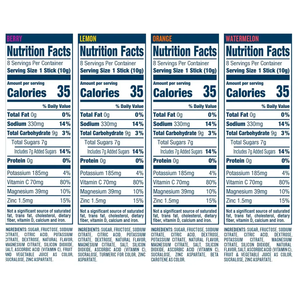 DripDrop ORS Hydration - Electrolyte Powder Packets - Watermelon, Berry, Orange, Lemon — Citrus