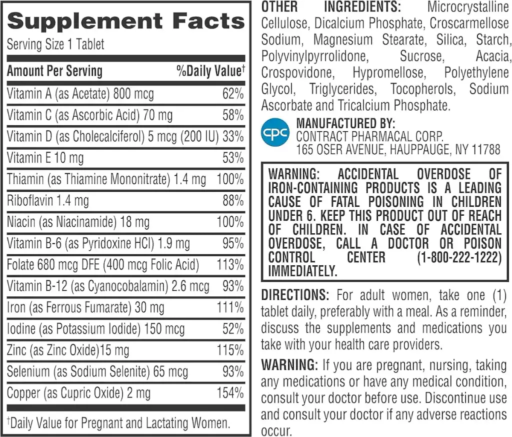 Earth's Splendor Prenatal Multivitamin: Supports a Healthy Pregnancy Growth/Brain — pack of 180