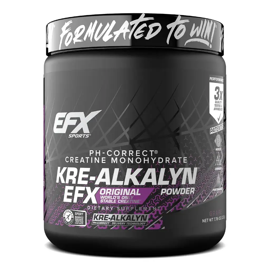 EFX Sports Kre-Alkalyn EFX Powder | pH Correct Creatine Monohydrate Powder Supplement | Strength Muscle Growth & Performance | 110 Servings (Grape) Grape 110 Servings