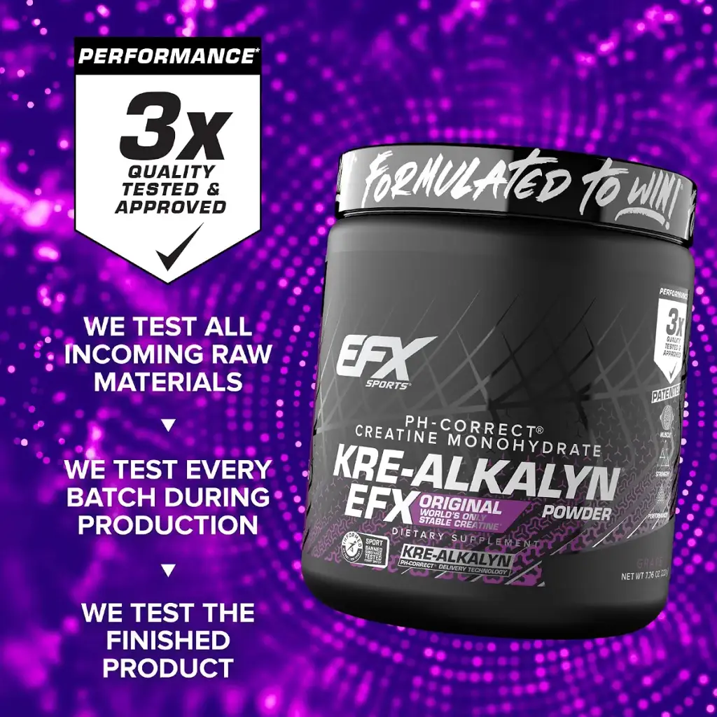 EFX Sports Kre-Alkalyn EFX Powder | pH Correct Creatine Monohydrate Powder Supplement — Grape