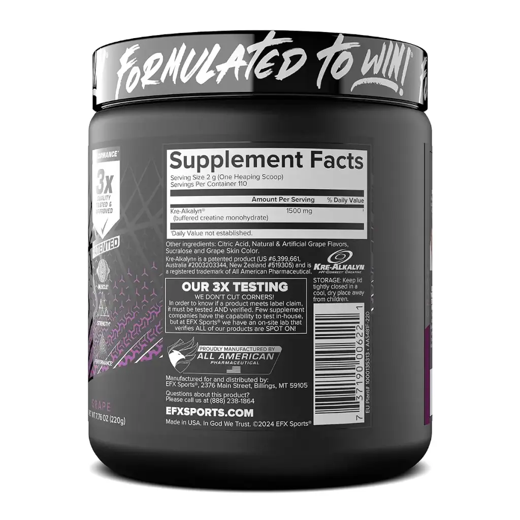 EFX Sports Kre-Alkalyn EFX Powder | pH Correct Creatine Monohydrate Powder Supplement — Powder