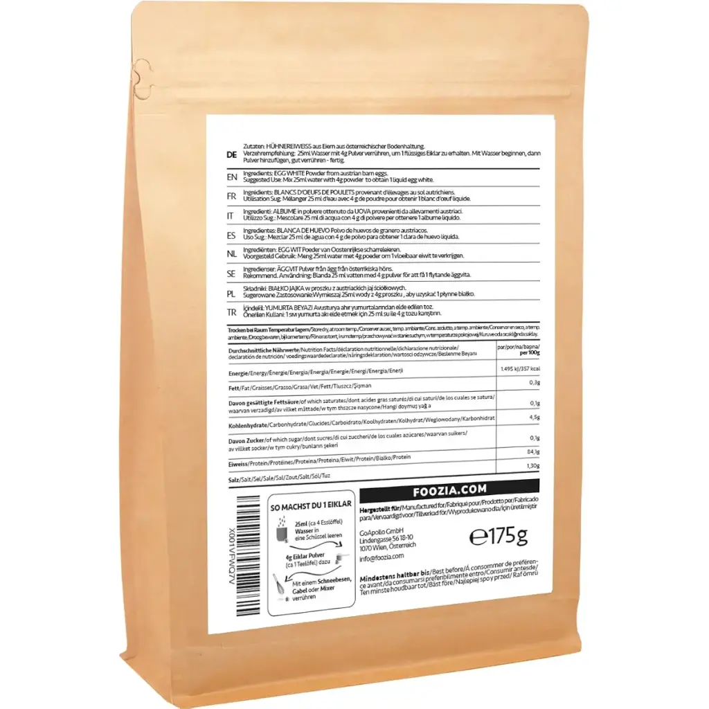 Eilklar powder pure egg clar powder eggs from Austria egg white powder egg whites fluid — 175 g