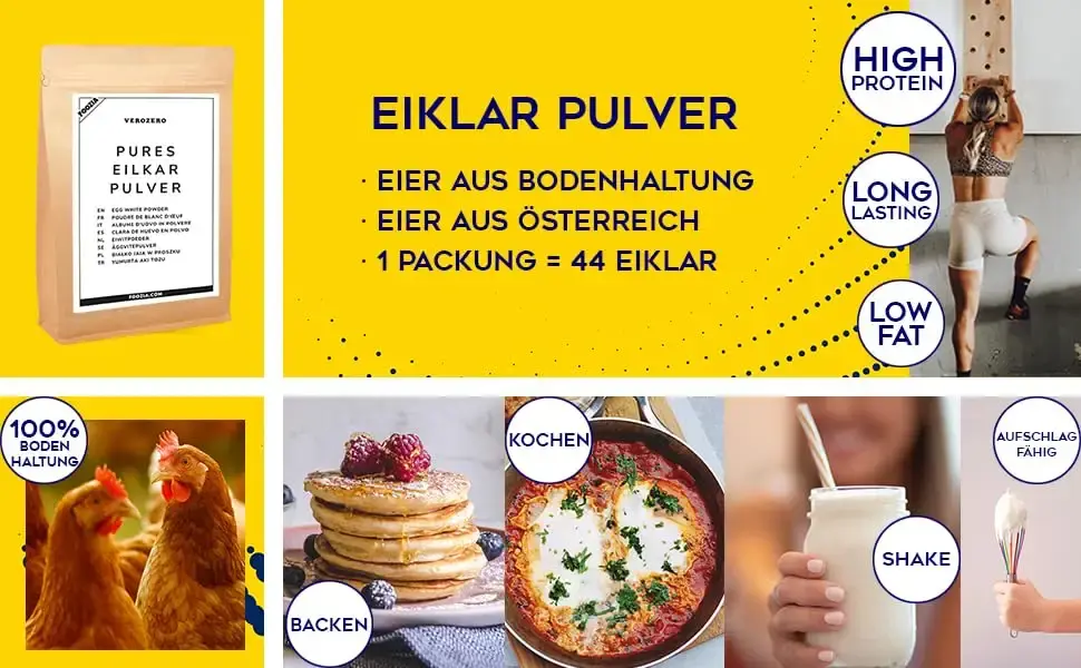 Eilklar powder pure egg clar powder eggs from Austria egg white powder egg whites fluid — Sports Nutrition