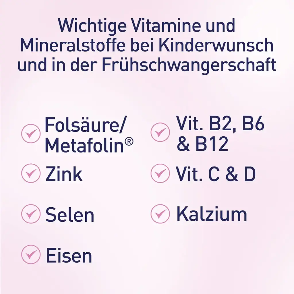 Elevit 1 - Folic acid high -dose - desire to have children and pregnancy - 20 vitamins — Tablets