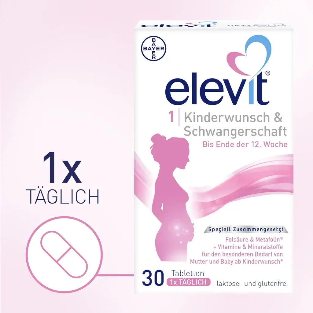 Elevit 1 - Folic acid high -dose - desire to have children and pregnancy - 20 vitamins — Vitamins