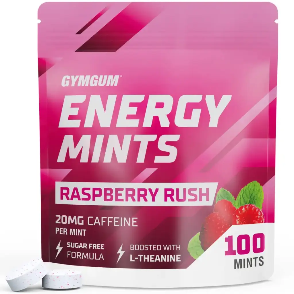 Energy Caffeine Mints | Caffeine + L-theanine + B Vitamins | Caffeinated Mints with 60mg Caffeine Per Serving | Delicious Sugar Free Energy Mints | (Raspberry Rush 100 Count) Raspberry Rush 100 Count (Pack of 1)