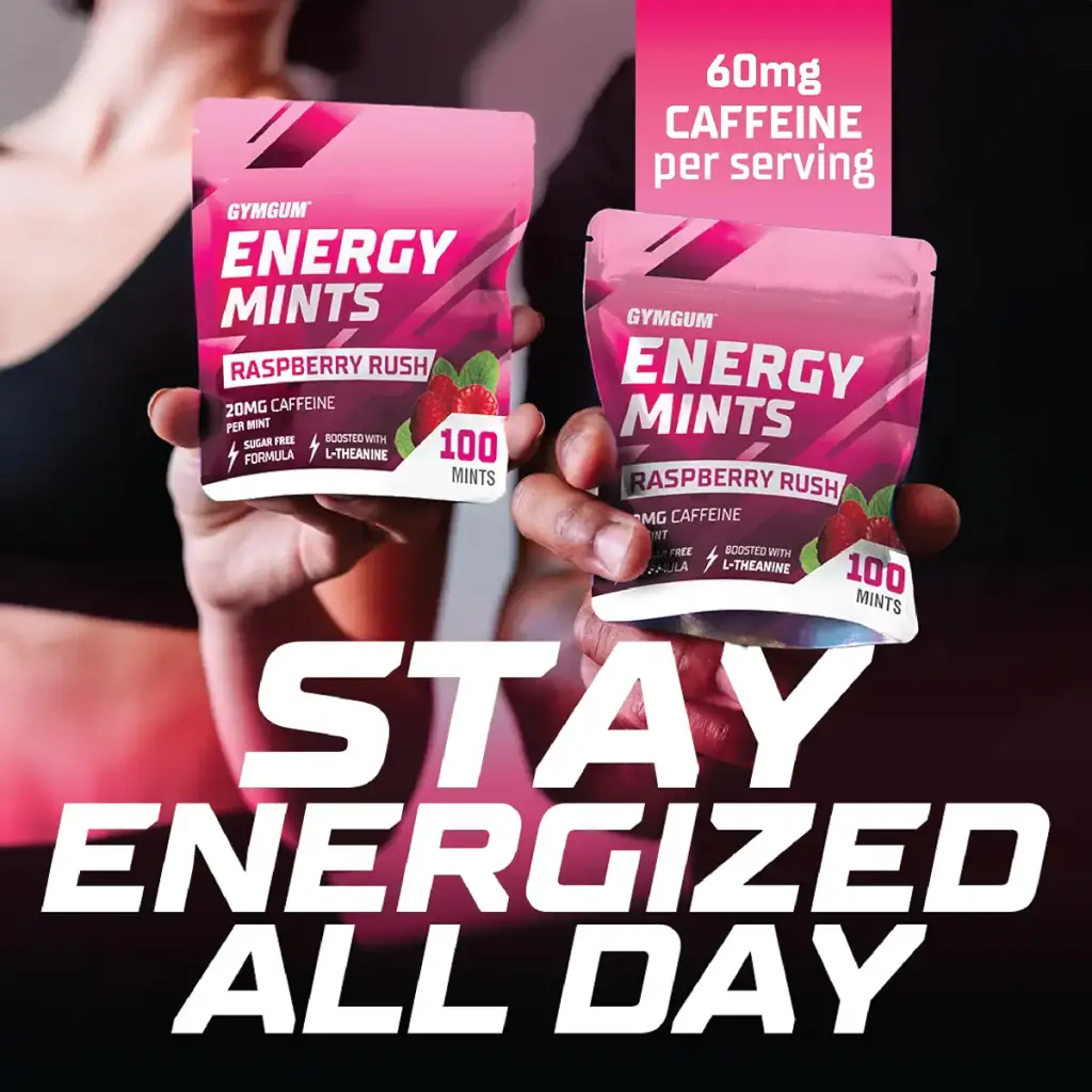 Energy Caffeine Mints | Caffeine + L-theanine + B Vitamins | Caffeinated Mints with 60mg — GYMGUM