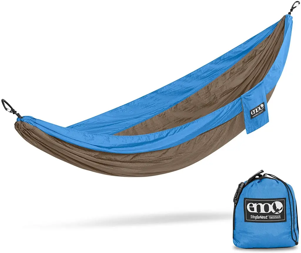 ENO, Eagles Nest Outfitters SingleNest Lightweight Camping Hammock, Teal/Khaki One Size Teal/Khaki