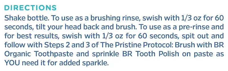 Essential Oxygen Certified BR Organic Brushing Rinse, All Natural Mouthwash for Whiter — 32 oz