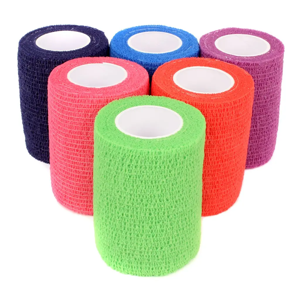 Ever Ready First Aid Self Adherent Cohesive Bandages 3" x 5 Yards - 6 Count, Rainbow Colors 6 Count (Pack of 1)