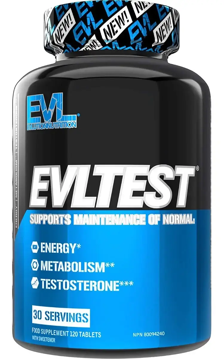 Evlution Nutrition EVLTEST Testosterone Booster for Men Supports Healthy Testosterone — Tablets