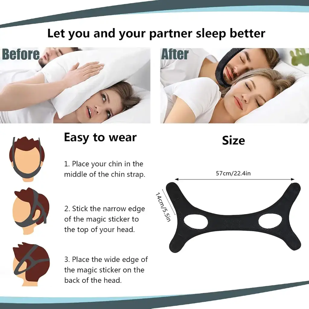 Evsfoex Anti Snoring Chin Strap to Keep Mouth Closed for Men and Women Chin Strap for — Sleep Wellness