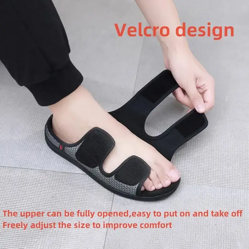 Extra Wide Diabetic Foot Shoes Unisex Shoes for Swollen Feet Adjustable Diabetic Slippers — Body Support