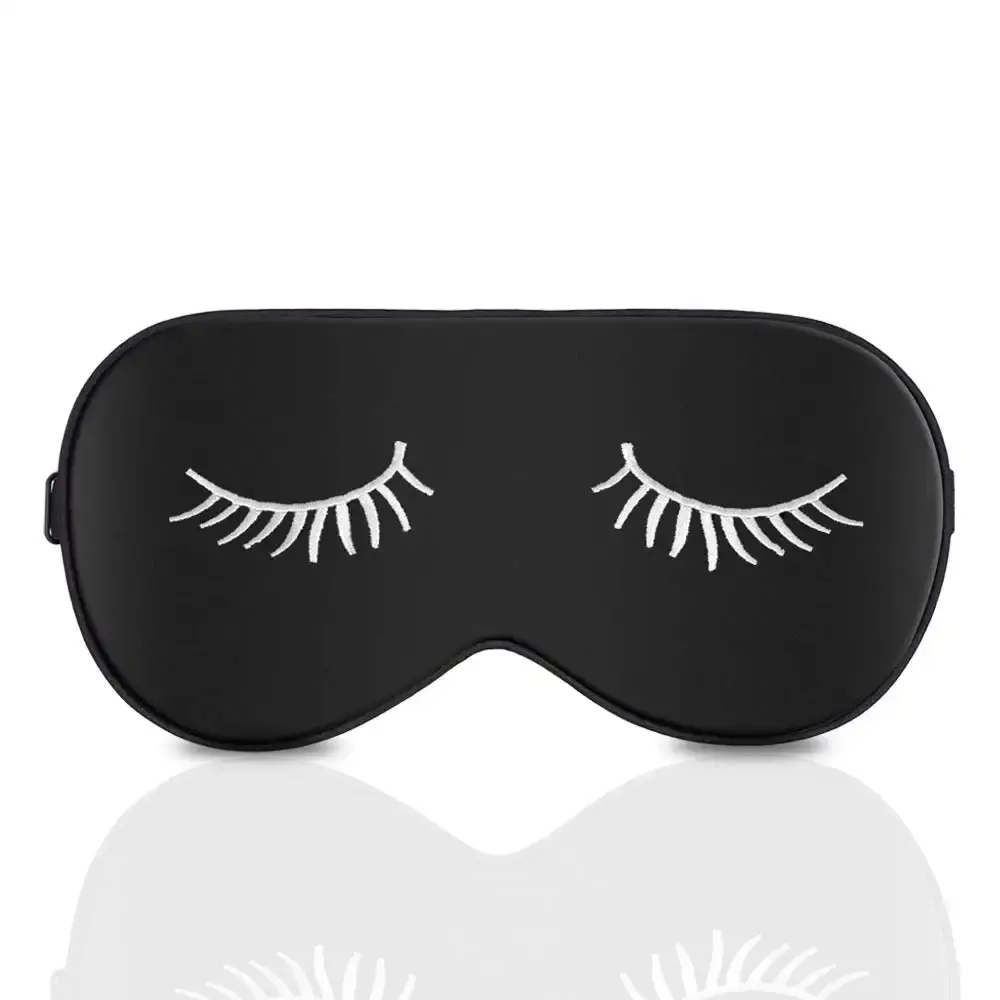 Eye Mask for Sleeping, Sleep Mask, Blindfold - Silk Sleeping Masks for Women Men with Adjustable Strap, Eye Blinder, 100% Block Out Light, Zero Head Pressure, Eye Shade Cover for Travel, Nap, Night White-1 Pack