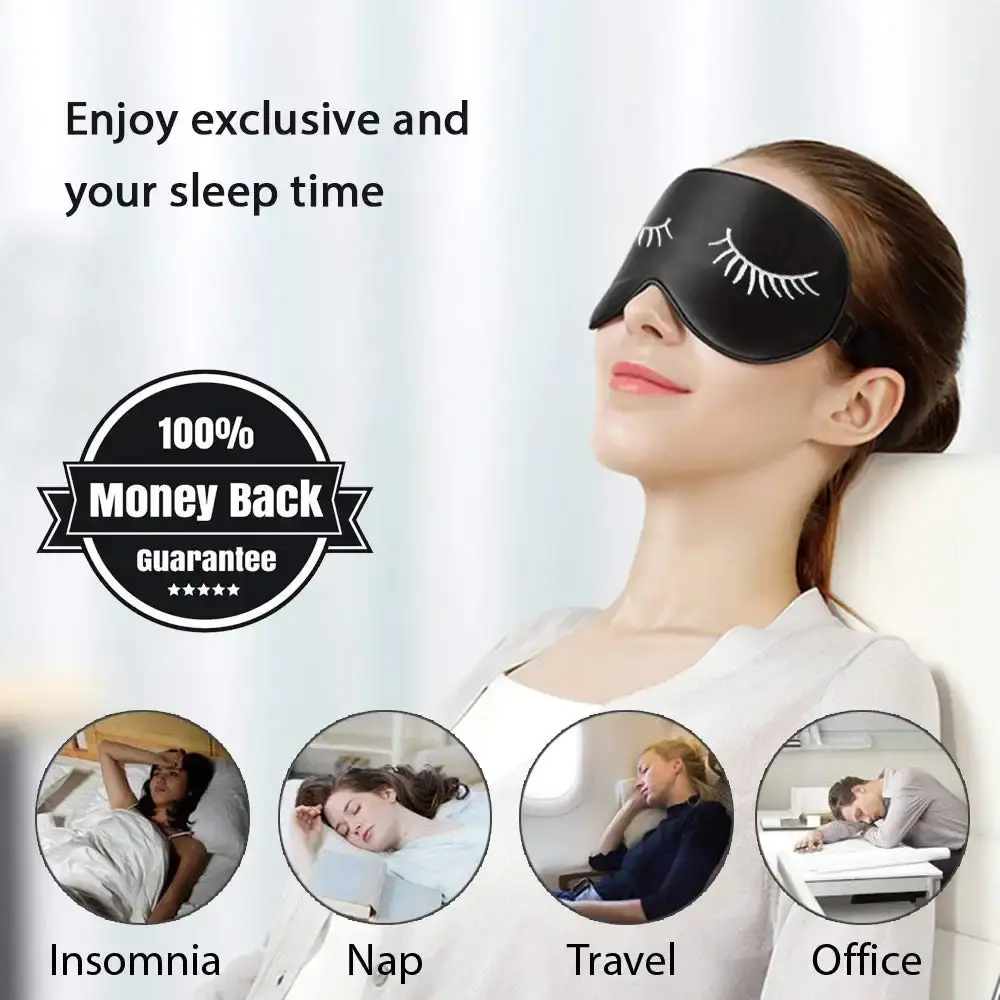Eye Mask for Sleeping, Sleep Mask, Blindfold - Silk Sleeping Masks for Women Men with — Sleep Wellness