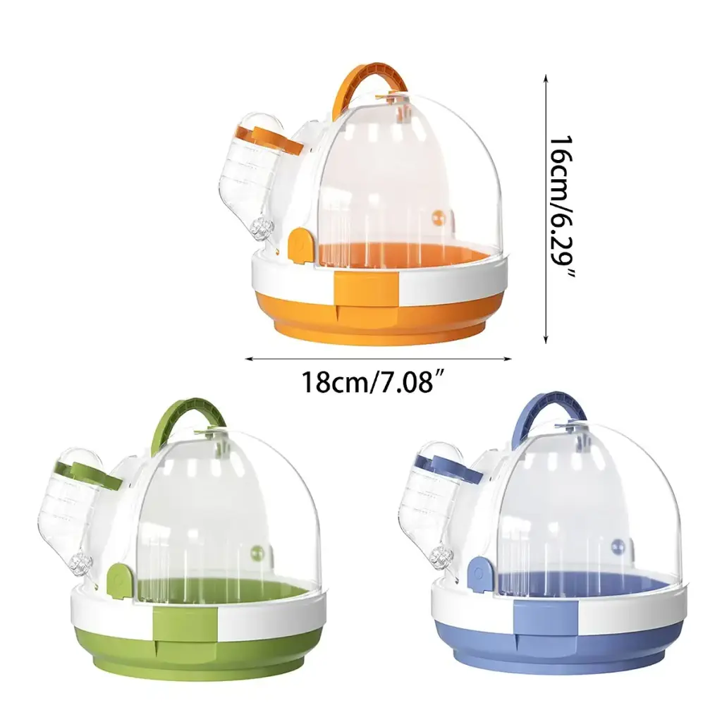FackLOxc Portable Carrier Parrots Carry Case Cage For Travel&Outdoor Safe Door Lock Small — Orange