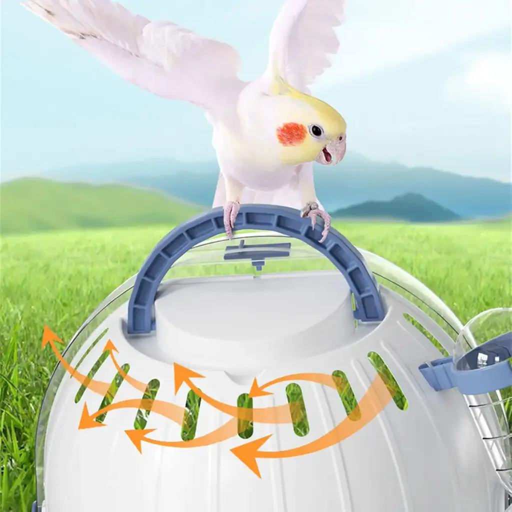 FackLOxc Portable Carrier Parrots Carry Case Cage For Travel&Outdoor Safe Door Lock Small — Pet